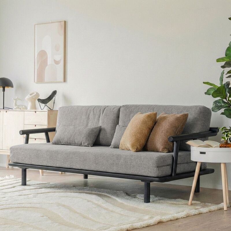 Tanko 3-istuttava vuodesohva musta/Aragon 20 beige